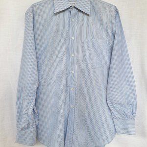 Alfred Dunhill Blue/Grey Striped Dress Shirt
